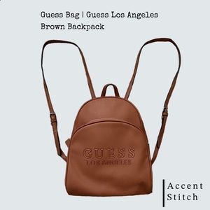 Guess Bag | Brown Guess Backpack Los Angeles Signature Logo Fall Travel …